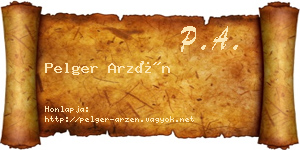 Pelger Arzén névjegykártya
